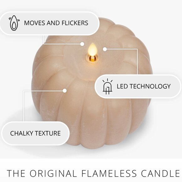 Beautiful Luminara Tall Pumpkin Figural LED Candle in the shade Irish Cream - Picture 5 of 5